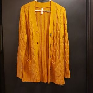 Boutique Mustard Yellow Cardigan